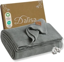 Organic Dalisa Organic Turkish Cotton Throw Blanket 80x100cm – Alina Green