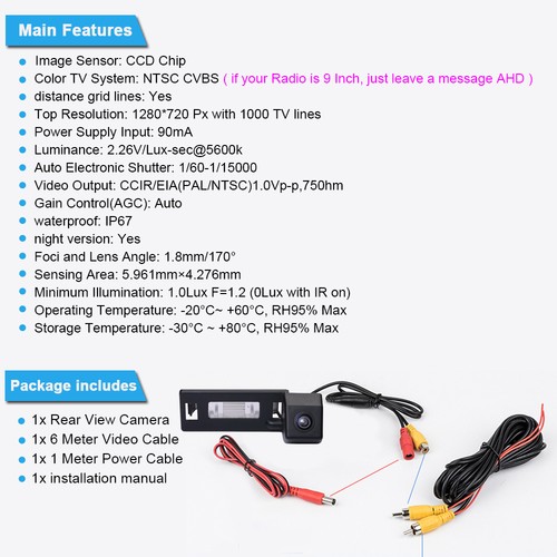 Cámara de respaldo de coche para Porsche Panamera G1 970 V6 V8 2009/08-2016/07 97061342301 - Imagen 6 de 6