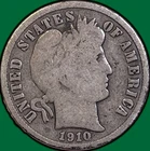 1910-S Barber Dime Good G Coin #35985