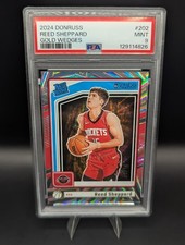 2024 Donruss Reed Sheppard Gold Wedges Rated Rookie PSA 9 MINT Rockets RC /10