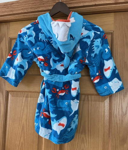 Saint Eve Boys Shark Swimming Towel Robe sz XS (5/6) - Picture 2 of 5