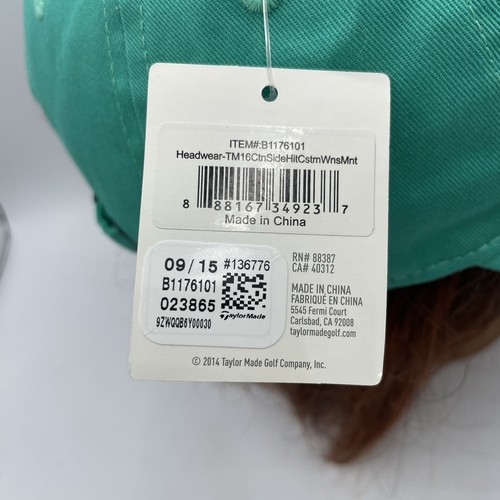 TaylorMade Golf Hat Womens Adjustable Strapback Mint Baseball Dad Cap UPF 25 NEW - Picture 9 of 11