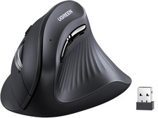 Wireless Bluetooth Vertical Ergonomic Mouse with Adjustable DPI - Black Design