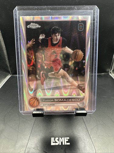 2022-23 Topps Chrome OTE Basketball RayWave Refractor Tudor Somacescu - Picture 3 of 3