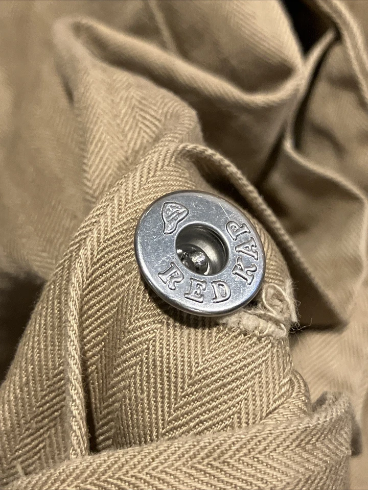 Vintage 50s Red Kap STP Ford HBT Work Shop Coat Jacket 44 M/L 22.5x36 Workwear - Image 4 of 4