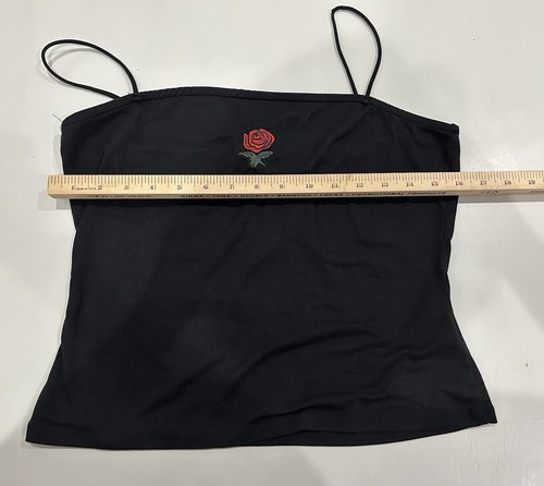 Belle Tweed Rose Spaghettiträger Tank Y2K Dark Fairy Romantic Whimsigoth Vamp XL - Bild 4 von 8