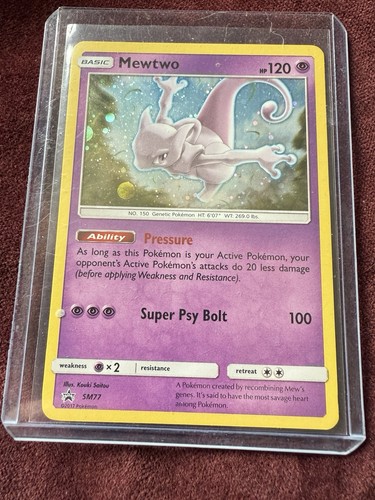 Pokémon TCG Mewtwo SM77 Cosmic Holo Black Star Promo Card - Picture 1 of 3
