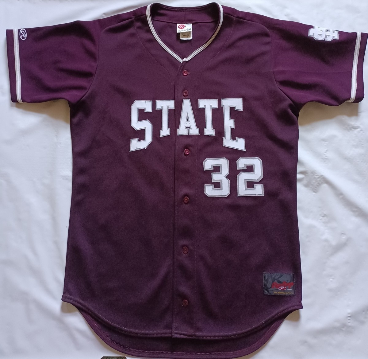Vintage NCAA Mississippi State Bulldogs Rawlings Baseball Jersey