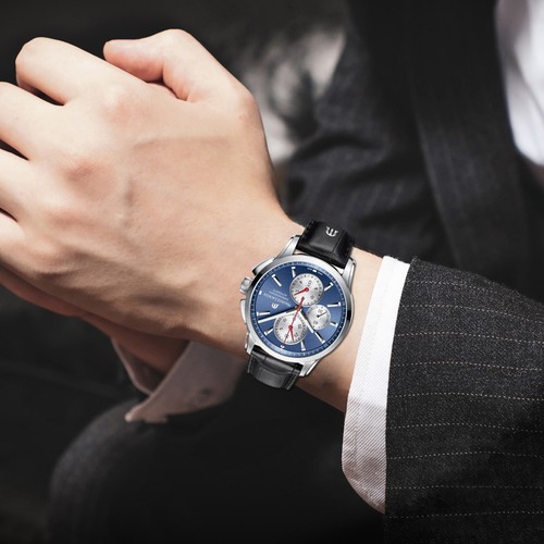 Maurice Lacroix Pontos Chronograph Quartz Watch, ML 112, Day Blue, Bracelet 1PC - Picture 5 of 6