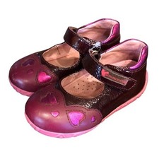 Agatha Ruiz De La Prada Girls Burgundy Pink Heart Mary Jane Shoes EUR 23