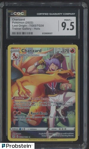 2022 Pokemon Lost Origin Trainer Gallery #TG03 Charizard CGC 9.5 MINT+