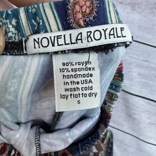Pantalones acampanados geométricos boho pequeños altos Free People Novella Royale para mujer hechos en EE. UU. - Imagen 6 de 9