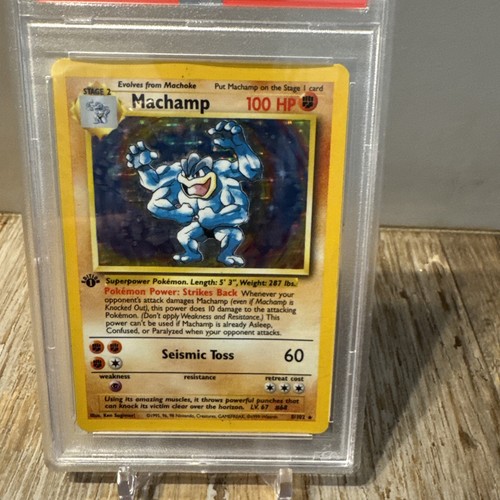 1999 Pokémon Game #8 Machamp 1st Edition Holo PSA 2 GOOD - Picture 3 of 4