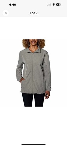 Hang Ten Women's Hybrid Jacket UPF 50+ Water Resistant Zipper Pockets Gray XXL - Picture 2 of 9