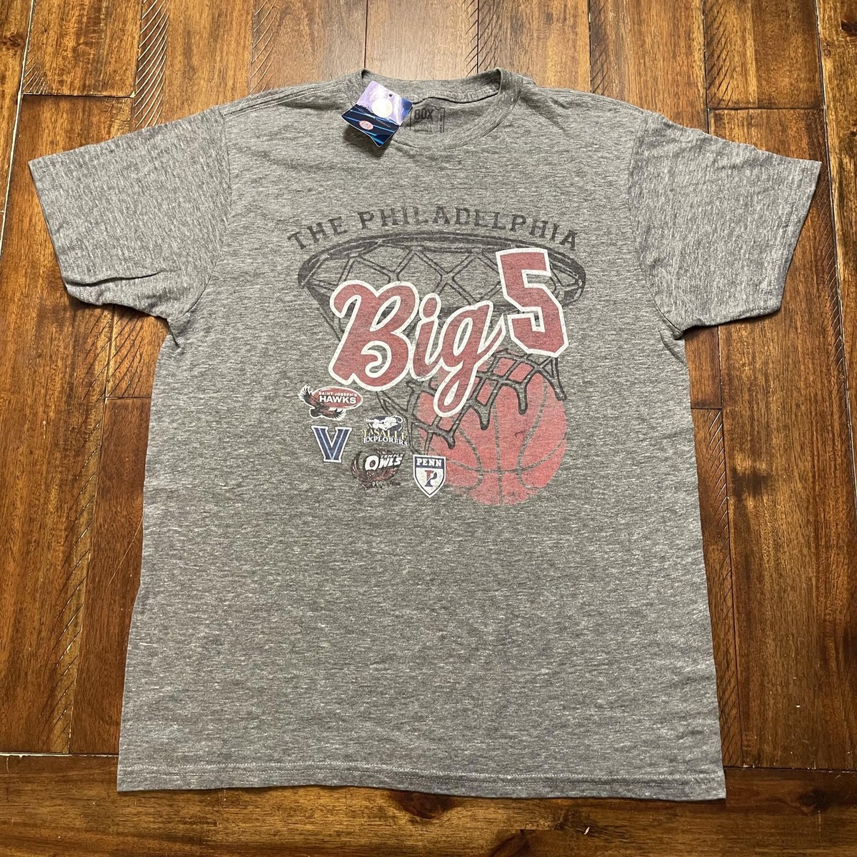 Philadelphia Big 5 Shirt Mens Large Gray NCAA Basketball Tri-Blend