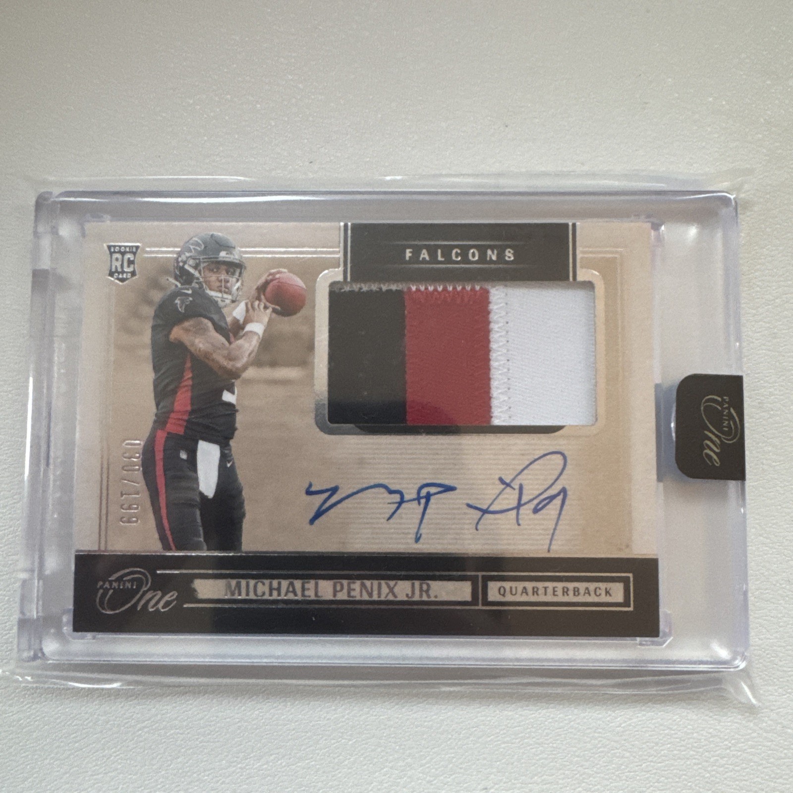 2024 Panini One Michael Penix Jr. No.32 RPA On Card Auto Tri Color Patch /199