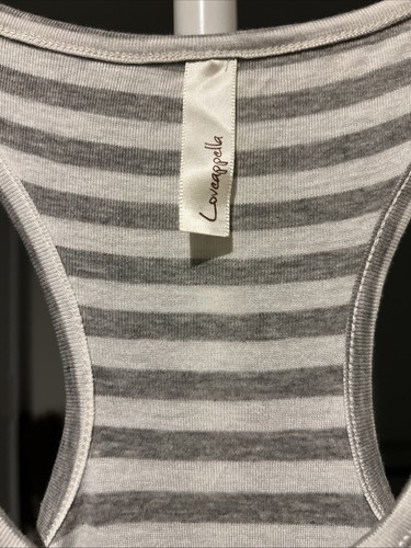 NWT Nordstrom Lovcappella Stripes Racer Back Tank Long Dress Size M 100% Cotton - Picture 2 of 6