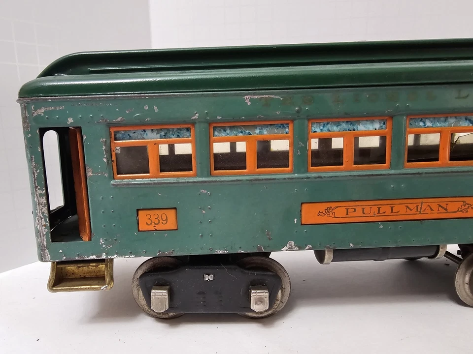Lionel Prewar Standard Gauge 339 Pullman Coach, Peacock Green Orange - Nice - Image 2 of 4