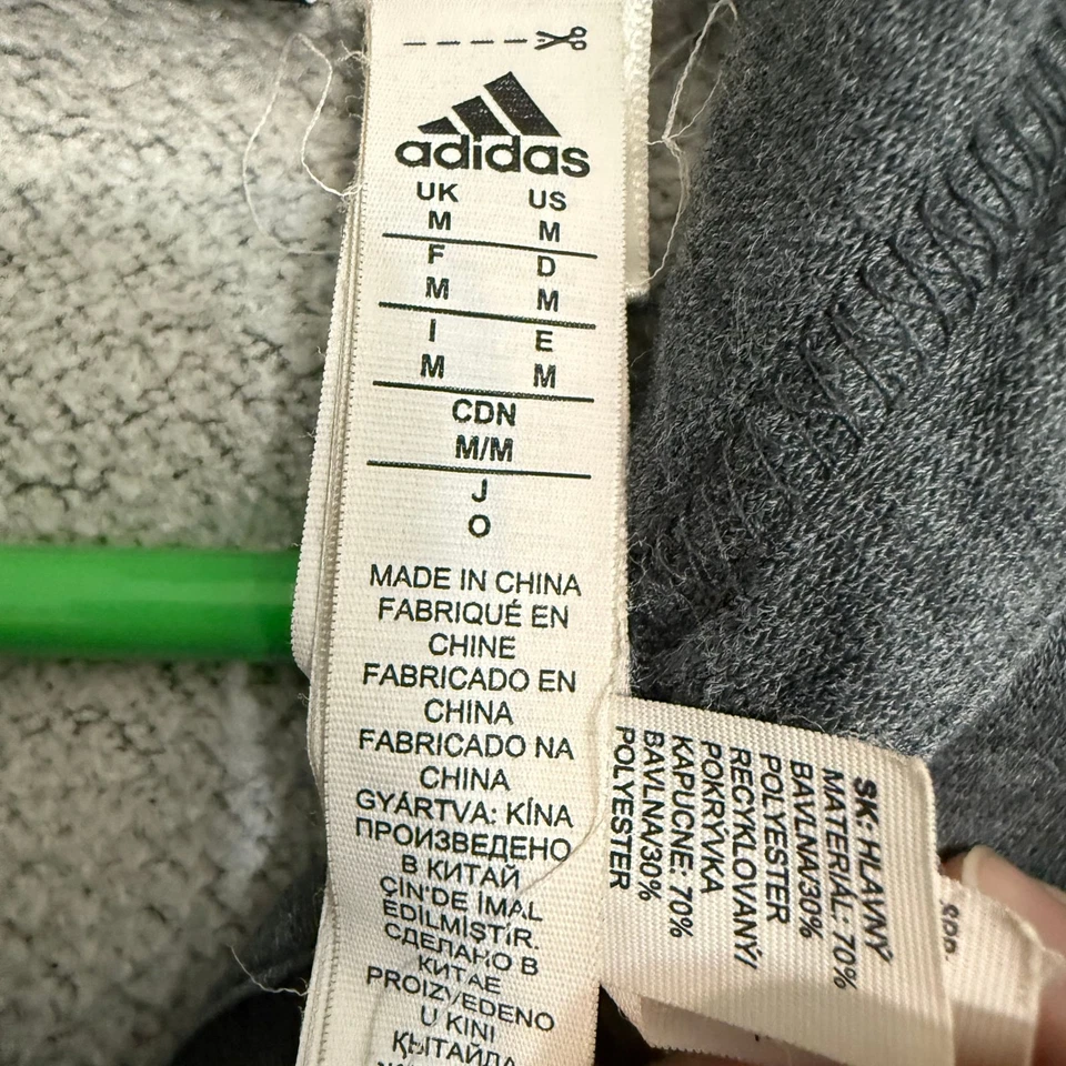 Adidas Essentials Fleece 3-Stripes Full-Zip Hoodie in Dark Grey - Image 4 of 4