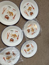 Mare Vitae - Sea Life Enamel Plates x6  Half Dozen Serving Plates  £5 each