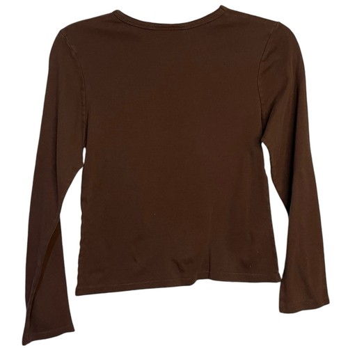 Bonnie Jean Long Sleeve Shirt Girls 14 Brown Casual Minimalist Academia Top Boho - Picture 5 of 6