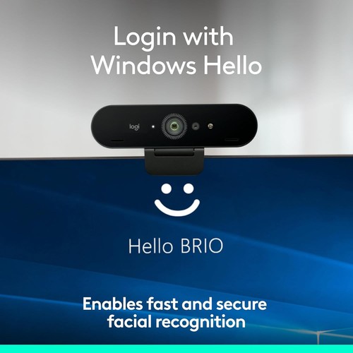 Logitech Brio 4K Webcam for Business, biometrics login with Windows Hello, auto- - Photo 5/10