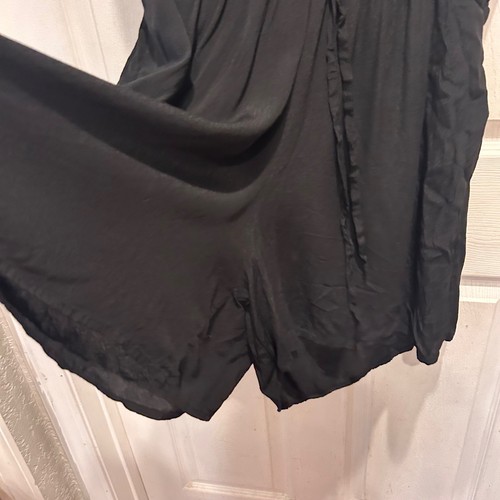GAP Womens Black Button Down Drawstring Waist Short Sleeve Romper Jumpsuit L - Picture 2 of 12
