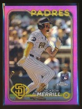 Jackson Merrill 2024 Topps Chrome #207 Pink Refractor RC