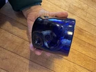 Blenko Cobalt Blue Pinched Dimple 4.5” Handblown Art Glass Tumbler