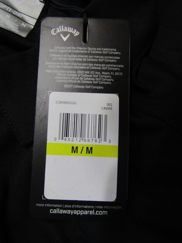 NWT Callaway Opti-Dri Classic 1/4 Button Black Polyester Polo Shirt Men's Size M - Picture 5 of 5