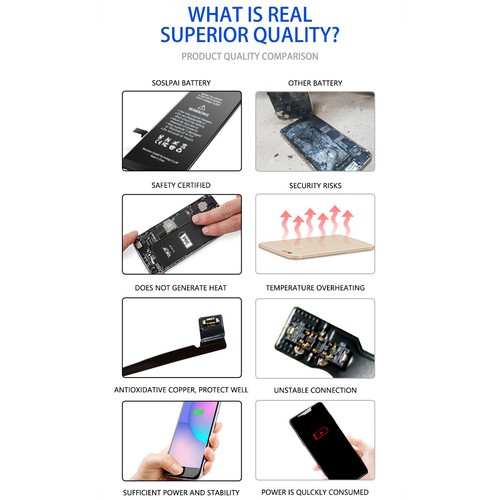 For Apple iPhone 12 11 Pro Max X 8/7 Plus Battery Replacement High Capacity - Picture 11 of 46