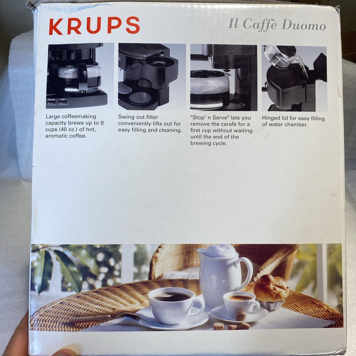 NEW BLACK KRUPS II CAFFE DUOMO 985 ESPRESSO COFFEE FROTHER