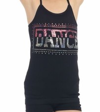 Girls Kurve Kids Sequin Square Dance Tank Cami NEW One Sz Fits Most Black Pink