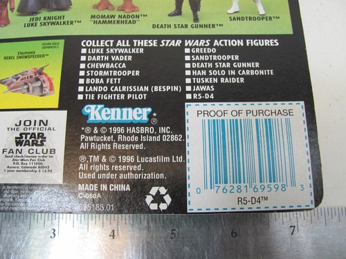 New NIP 1996 Kenner 3.75" R5-D4 ACTION FIGURE STAR WARS POTF Green Card  - Picture 7 of 8