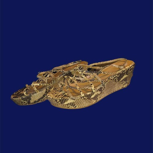 Vintage stuart weitzman snakeskin wedge sandal - Picture 2 of 4