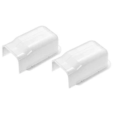 2Pcs PVC Decorative Line Cover 0.7ft L x 4" W Wall Cover Protector Tubing White