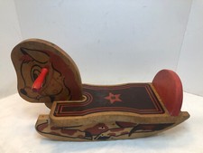 Vintage Rocking Horse Wood Small Child Mid Century - Early Version of Spotty