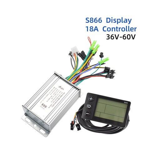 E-Bike 36V/48V/60V 18A 350W-450W Brushless Motor Controller +S866 LCD Display - Bild 1 von 7