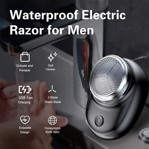Mini-shave Portable Electric Shaver for Men Razor USB Rechargeable Home Travel - Picture 7 of 15