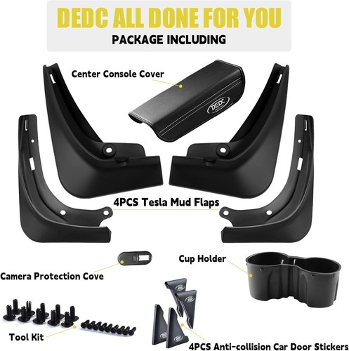 11Pcs Tesla Model 3 Mud Flaps Splash Guards Accessories 2022/2021/2020/2019(4PCS - Foto 6 di 6