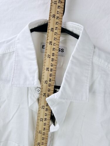 Express Shirt Mens Small White Soft Wash Cotton Casual Short Sleeve Button Down - Picture 2 of 7