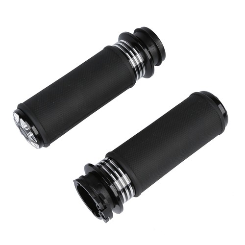 Black CNC Motorcycle 1" Handlebar Hand grips Fit For Harley 96-07 Touring Glide - Picture 1 of 10