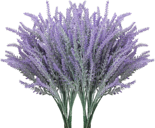 10 Bundles Fake Flowers Artificial Lavender Faux Plastic Plants for Home Decor W - Picture 8 of 12
