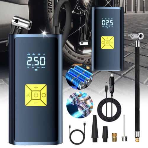 Recharge Air Compressor Tire Inflator Fit Car Moto Bike Tires Air Pump Cordless - Picture 3 of 19