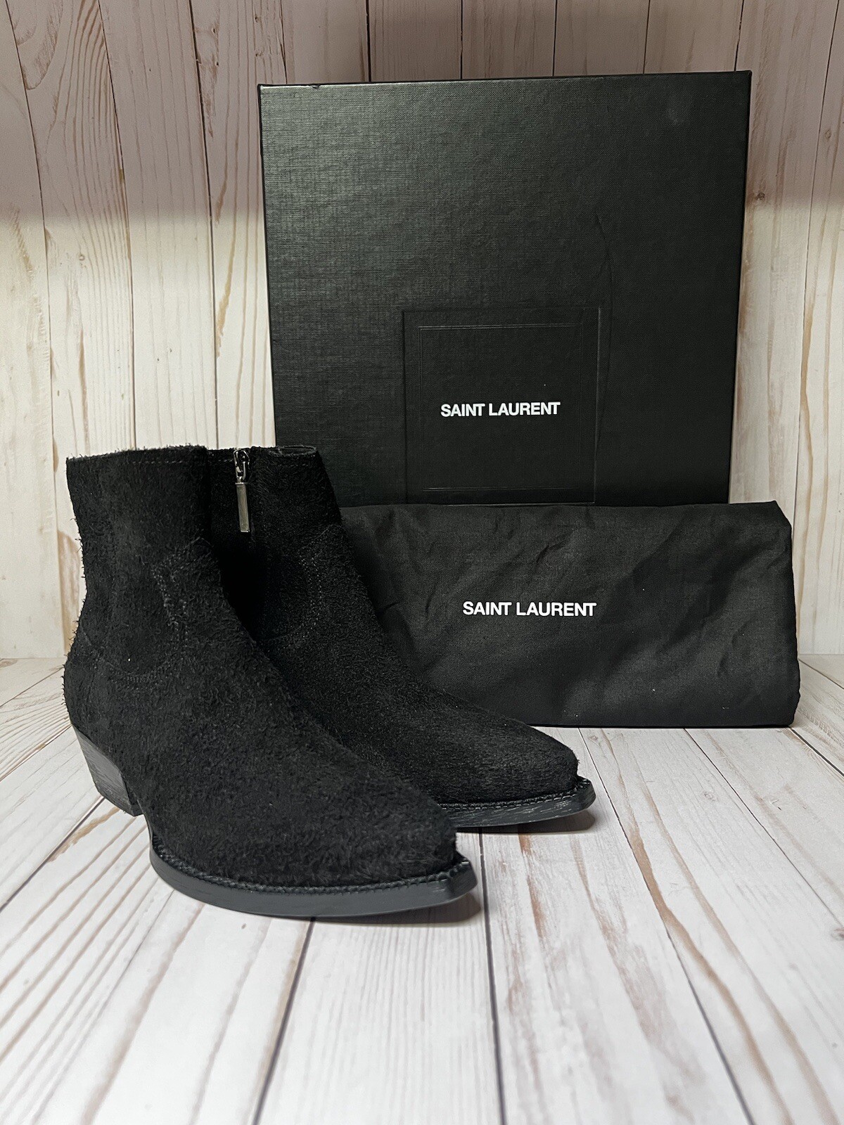Stivali Chelsea Saint Laurent Lukas 40 lana camosciato neri taglia 35 5