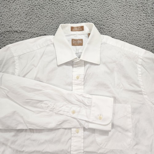 Gitman Bros Dress Shirt Mens 16 36 White Ultra Fine 80x80 Pinpoint Oxford Pocket