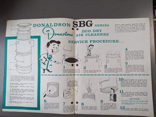 1961 Donaldson SBG Series Donaclone Duo-Dry Air Cleaners Brochure - Picture 2 of 4