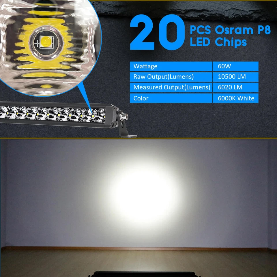 22 Inch LED Light Bar Driving for Hyundai Tucson Veloster Flood Spot Combo Lamp - Image 3 of 4