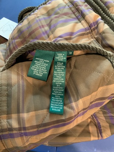 Chaleco acolchado reversible a cuadros verde tostado J.Crew, talla 1X - Imagen 8 de 8
