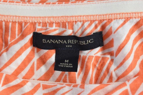 Camisa Halter para mujer Banana Republic talla M estampada naranja rayón - Imagen 4 de 5